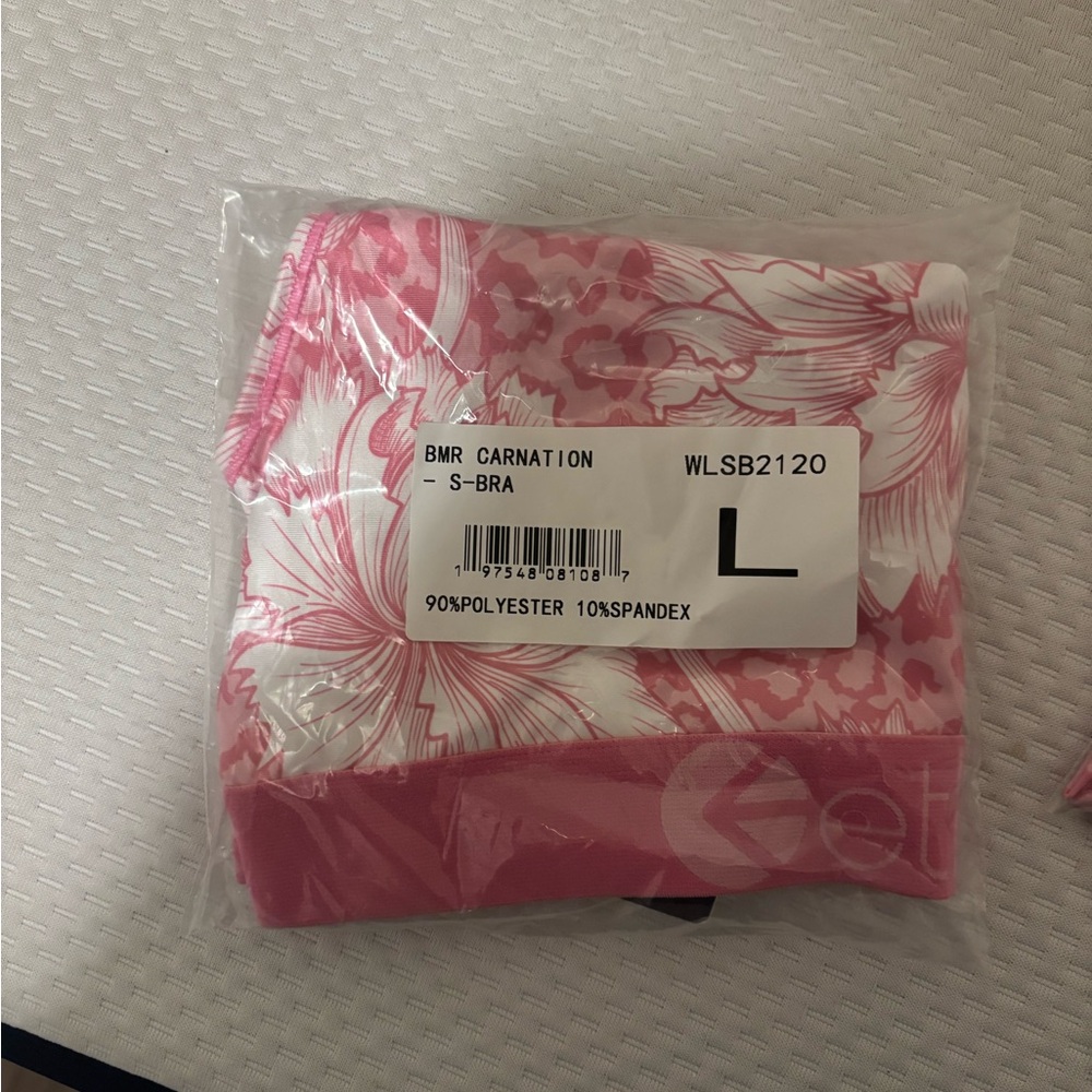 Ethika Pink and White Floral Sports Bra